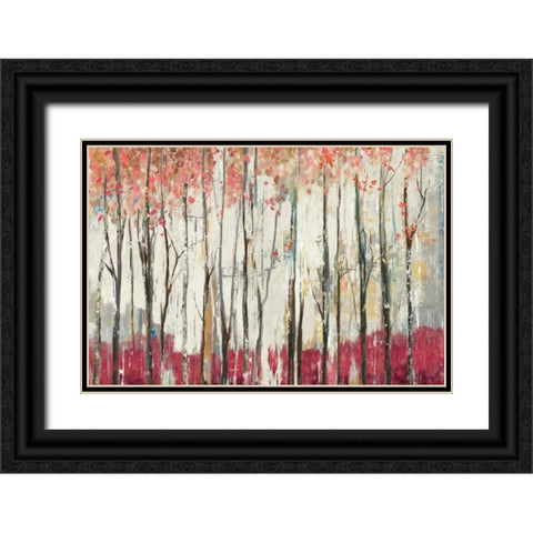 Pink Forest Black Ornate Wood Framed Art Print with Double Matting by PI Galerie