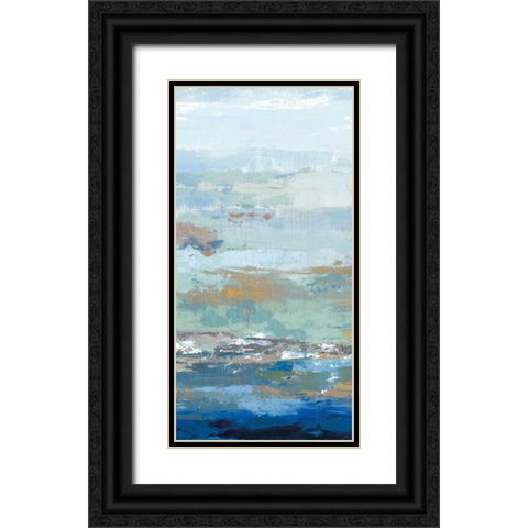 Tall Wave Black Ornate Wood Framed Art Print with Double Matting by PI Galerie