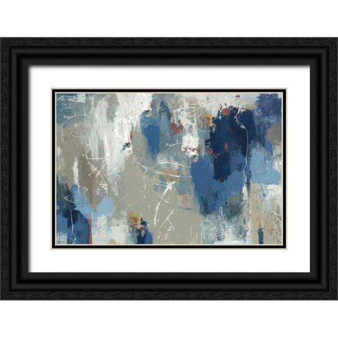 Fluttered Black Ornate Wood Framed Art Print with Double Matting by PI Galerie