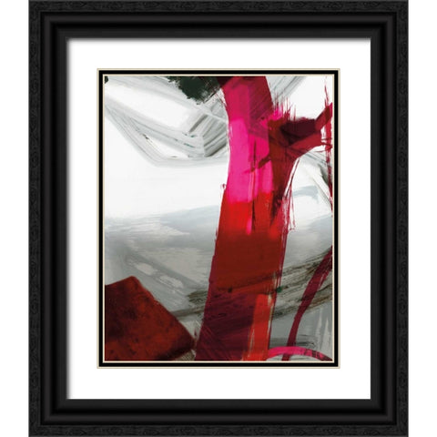 Fuschia I Black Ornate Wood Framed Art Print with Double Matting by PI Galerie