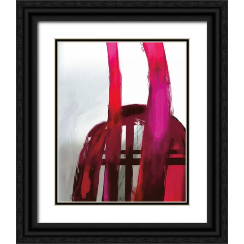 Fuschia II Black Ornate Wood Framed Art Print with Double Matting by PI Galerie