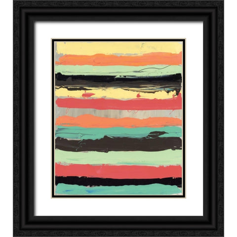 Alt Stripes II Black Ornate Wood Framed Art Print with Double Matting by PI Gallery