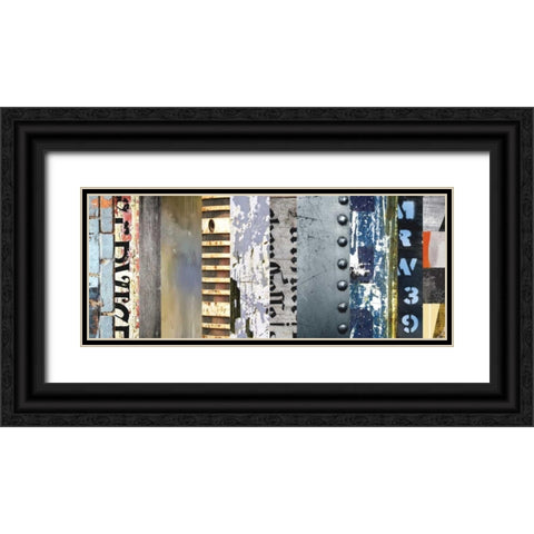 Striped Robotic I Black Ornate Wood Framed Art Print with Double Matting by PI Galerie