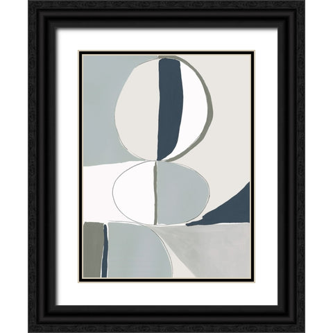 Speculate I Blue Version Black Ornate Wood Framed Art Print with Double Matting by PI Galerie