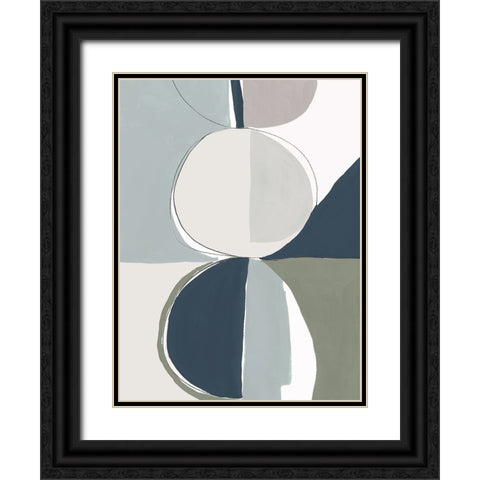 Speculate II Blue Version Black Ornate Wood Framed Art Print with Double Matting by PI Galerie