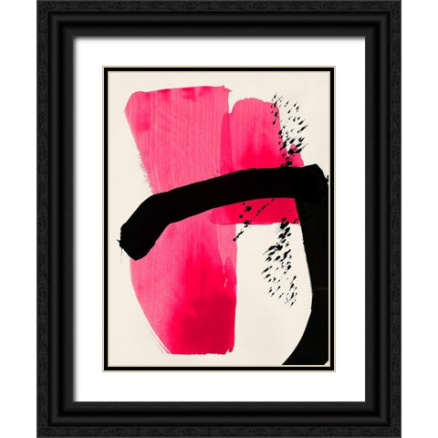 Bright Strokes II Black Ornate Wood Framed Art Print with Double Matting by PI Studio