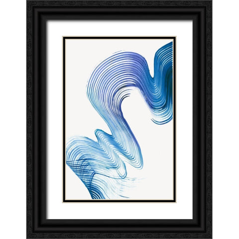 Blue Swag I  Black Ornate Wood Framed Art Print with Double Matting by PI Studio