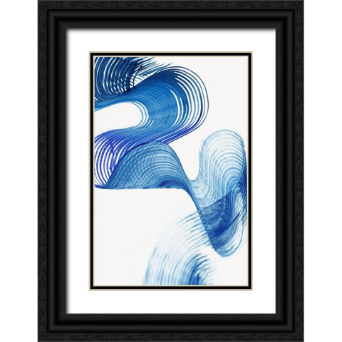 Blue Swag II Black Ornate Wood Framed Art Print with Double Matting by PI Studio