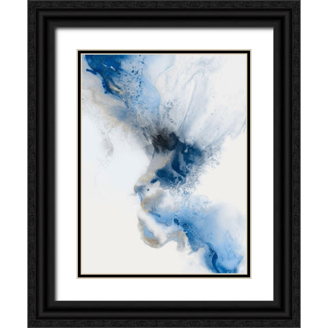 Watercolour Blue I  Black Ornate Wood Framed Art Print with Double Matting by PI Studio