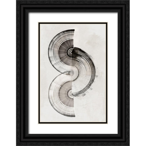 Sophisticatted Lines II Black Ornate Wood Framed Art Print with Double Matting by PI Studio