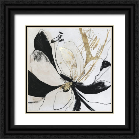 Black Bloom II  Black Ornate Wood Framed Art Print with Double Matting by PI Studio