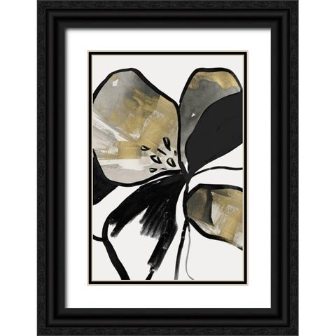 Yellow Botanical II  Black Ornate Wood Framed Art Print with Double Matting by PI Studio