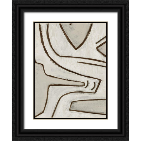 Line Work I  Black Ornate Wood Framed Art Print with Double Matting by PI Studio