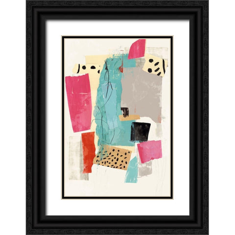 Colourful Collage I  Black Ornate Wood Framed Art Print with Double Matting by PI Studio