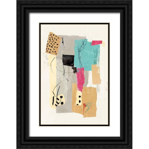 Colourful Collage II Black Ornate Wood Framed Art Print with Double Matting by PI Studio