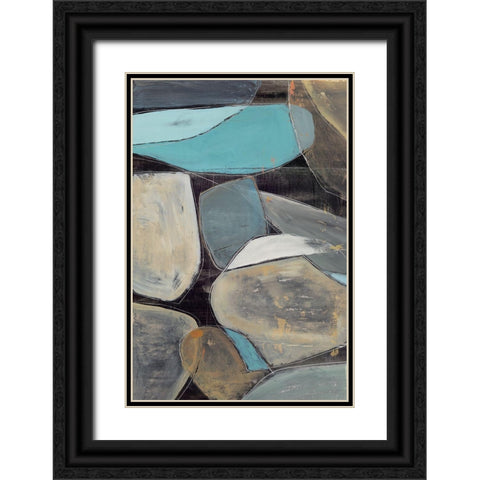 Stone Pebbles II Black Ornate Wood Framed Art Print with Double Matting by PI Studio