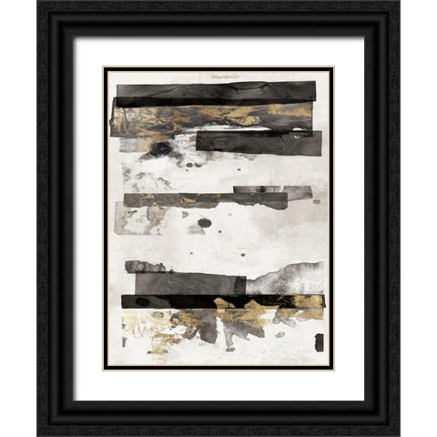 Gold and Black Ink II Black Ornate Wood Framed Art Print with Double Matting by PI Studio