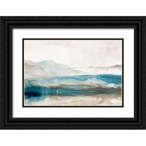 Misty Lagoon  Black Ornate Wood Framed Art Print with Double Matting by PI Studio