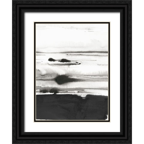 Rhythm of Sea II Black Ornate Wood Framed Art Print with Double Matting by PI Studio