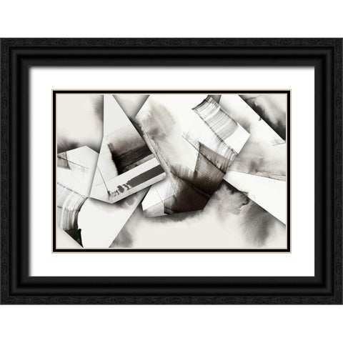 Origami Fragments  Black Ornate Wood Framed Art Print with Double Matting by PI Studio