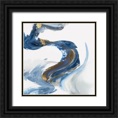 Splash of Abstract I  Black Ornate Wood Framed Art Print with Double Matting by PI Studio