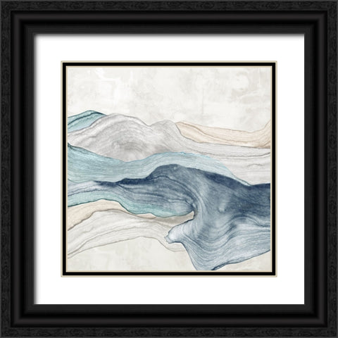 Blue Mountain Flow I  Black Ornate Wood Framed Art Print with Double Matting by PI Studio