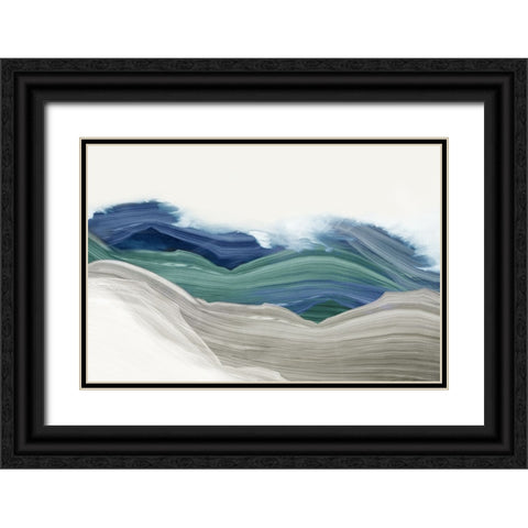 Mountain Swirl  Black Ornate Wood Framed Art Print with Double Matting by PI Studio