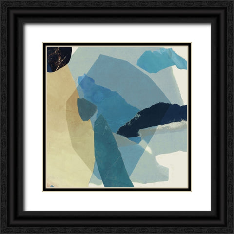 Blue Tissue Paper I  Black Ornate Wood Framed Art Print with Double Matting by PI Studio