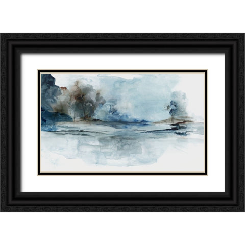 Blue Outlook  Black Ornate Wood Framed Art Print with Double Matting by PI Studio