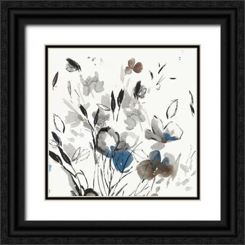 Loose Floral II  Black Ornate Wood Framed Art Print with Double Matting by PI Studio