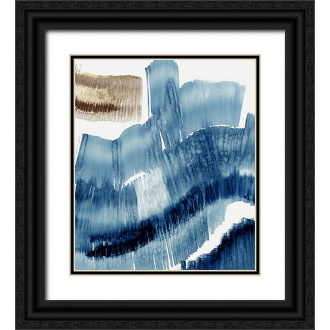 Lines of Blue II  Black Ornate Wood Framed Art Print with Double Matting by PI Studio