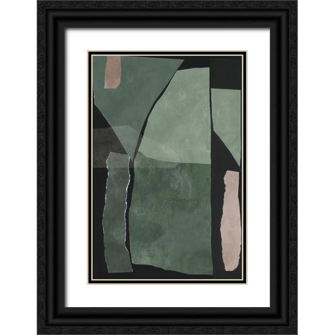 Simply Green I  Black Ornate Wood Framed Art Print with Double Matting by PI Studio