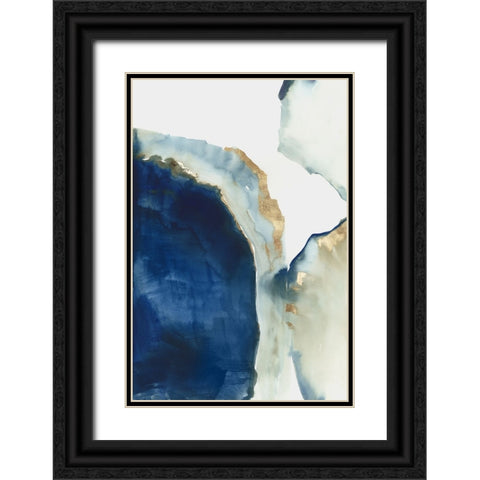 Shapes of Blue Watercolor I  Black Ornate Wood Framed Art Print with Double Matting by PI Studio