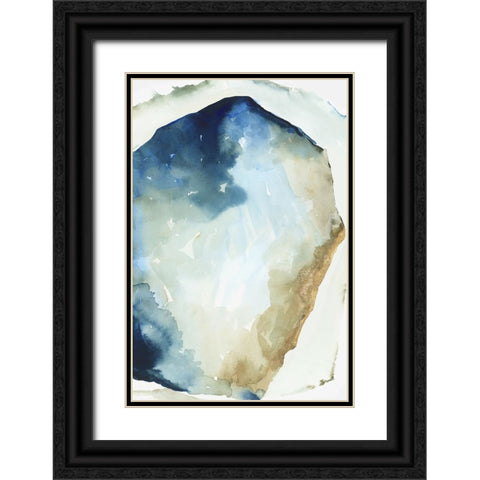 Shapes of Blue Watercolor II Black Ornate Wood Framed Art Print with Double Matting by PI Studio