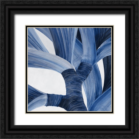 Blue Tropical Steam I  Black Ornate Wood Framed Art Print with Double Matting by PI Studio