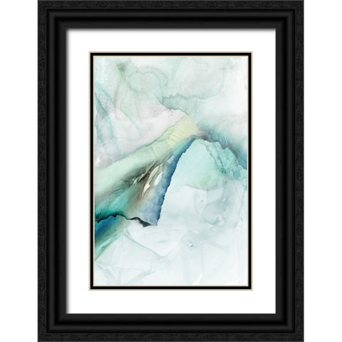 Sheer Teal I  Black Ornate Wood Framed Art Print with Double Matting by PI Studio