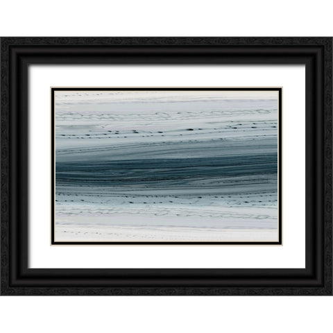 Drops of Blue  Black Ornate Wood Framed Art Print with Double Matting by PI Studio