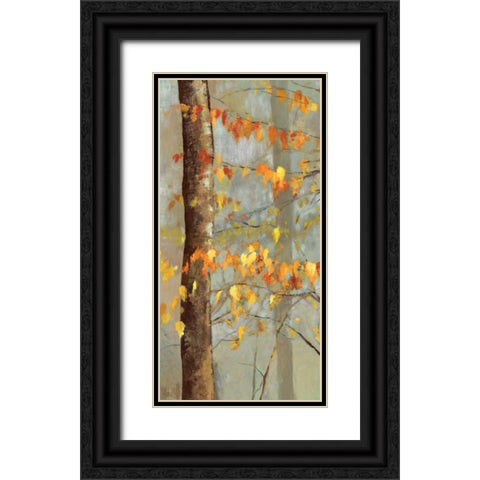 Golden Branches I - Black Ornate Wood Framed Art Print with Double Matting by Pearce, Allison