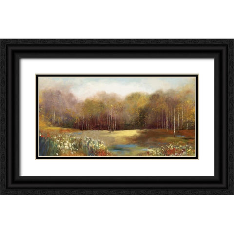 Park Garden Black Ornate Wood Framed Art Print with Double Matting by Pearce, Allison