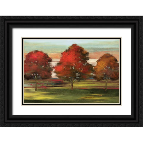 Trees in Motion Black Ornate Wood Framed Art Print with Double Matting by Pearce, Allison