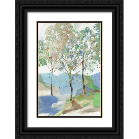 Breezy Landscape II Blue Version Black Ornate Wood Framed Art Print with Double Matting by Pearce, Alison