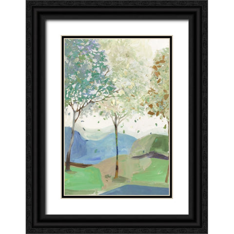 Breezy Landscape III Blue Version Black Ornate Wood Framed Art Print with Double Matting by Pearce, Alison