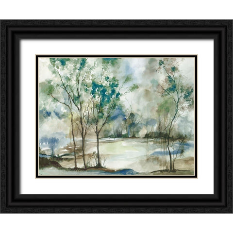 Teal Forest Grove  Black Ornate Wood Framed Art Print with Double Matting by Pearce, Allison