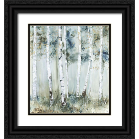 Birch Blue Forest  Black Ornate Wood Framed Art Print with Double Matting by Pearce, Allison
