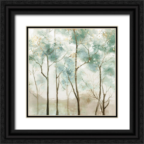 Sunny Green Forest  Black Ornate Wood Framed Art Print with Double Matting by Pearce, Allison