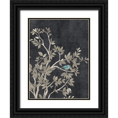 Blue Parakeet Tree I  Black Ornate Wood Framed Art Print with Double Matting by Pearce, Allison