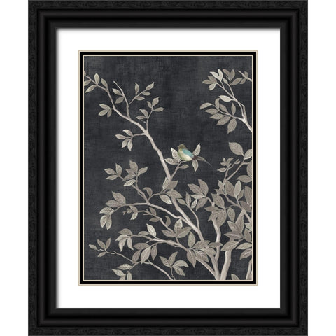 Blue Parakeet Tree II  Black Ornate Wood Framed Art Print with Double Matting by Pearce, Allison