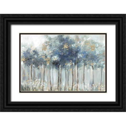 Blue Golden Forest Black Ornate Wood Framed Art Print with Double Matting by Pearce, Allison