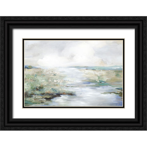 Green Beach Black Ornate Wood Framed Art Print with Double Matting by Pearce, Allison