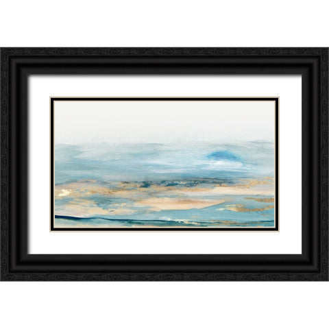 Calm Blues Black Ornate Wood Framed Art Print with Double Matting by Pearce, Allison